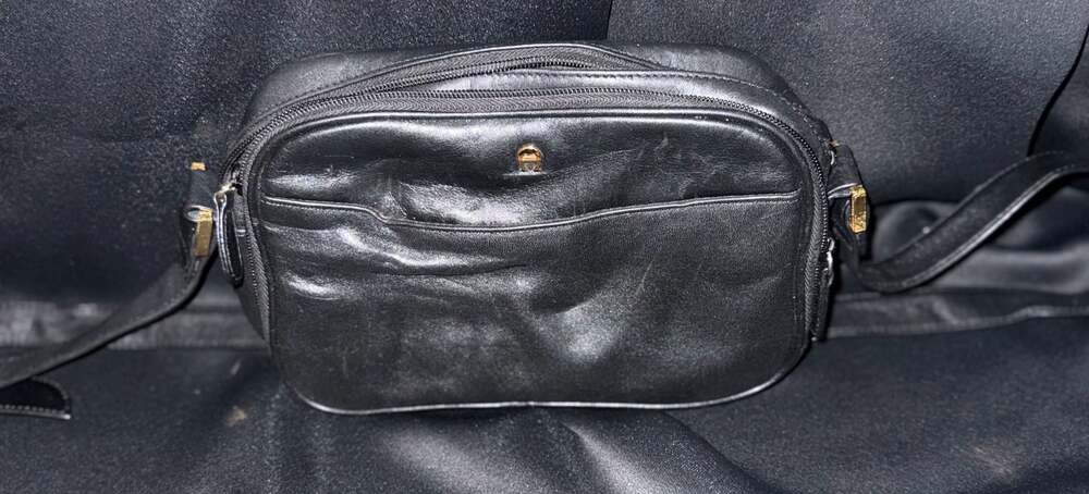 Vintage Etienne Aigner Black Genuine Leather Multi-Zip Crossbody Bag